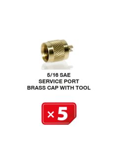Service Port Brass Cap With Tool 5/6 SAE (5 pcs. Pack)